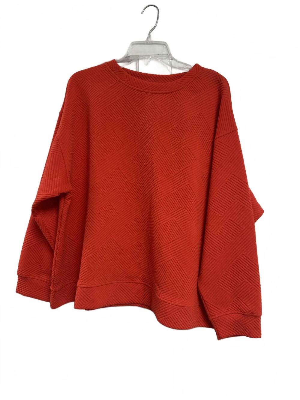 NEW SEE AND BE SEEN women's crewneck texture top in orange